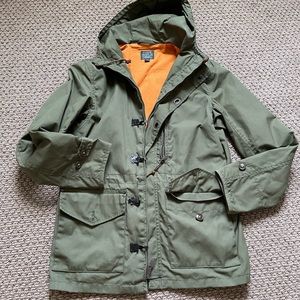 J crew jcrew rain jacket parka green orange small